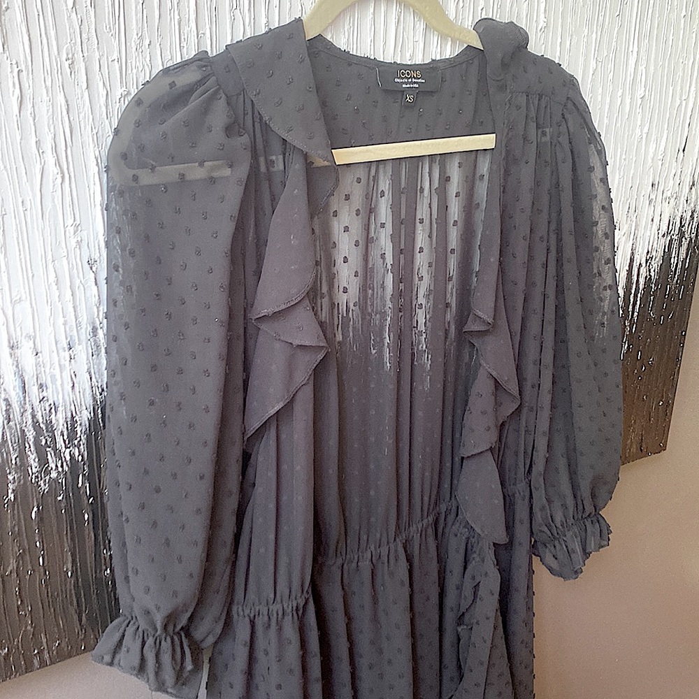 Revolve ICONS Swiss Dot Flamenco Wrap Dress - Picture 11 of 15
